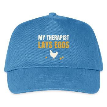 My Therapist Lays Eggs Huhn - Kinder Basecap - Pfauenblau - Vorne