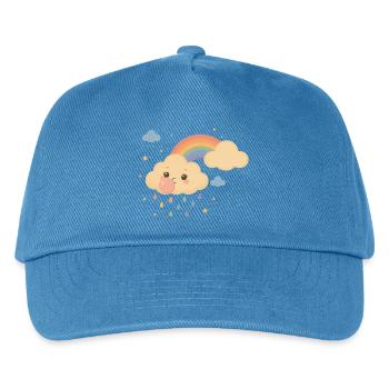 Süße Wolke mit Regenbogen und Kaugummi  - Kinder Basecap - Pfauenblau - Vorne