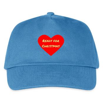 Herzmotiv Ready for Christmas - Kinder Basecap - Pfauenblau - Vorne