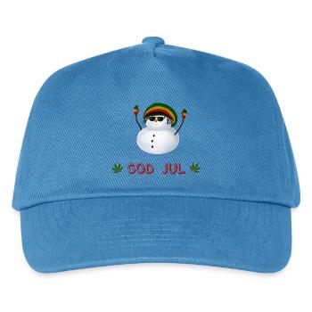 Rasta Schneemann God Jul - Schwedisch - Kinder Basecap - Pfauenblau - Vorne