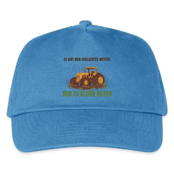 Kein schlechtes Wetter, nur kleine Reifen - Kinder Basecap - Pfauenblau - Vorne