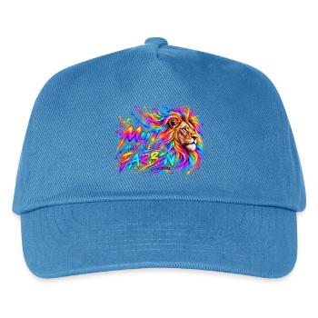 Mut hat viele Farben – Löwenstärke - Kinder Basecap - Pfauenblau - Vorne