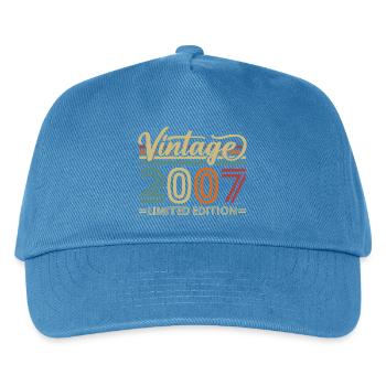 Vintage 2007 Limited Edition Geburtstag Retro - Kinder Basecap - Pfauenblau - Vorne