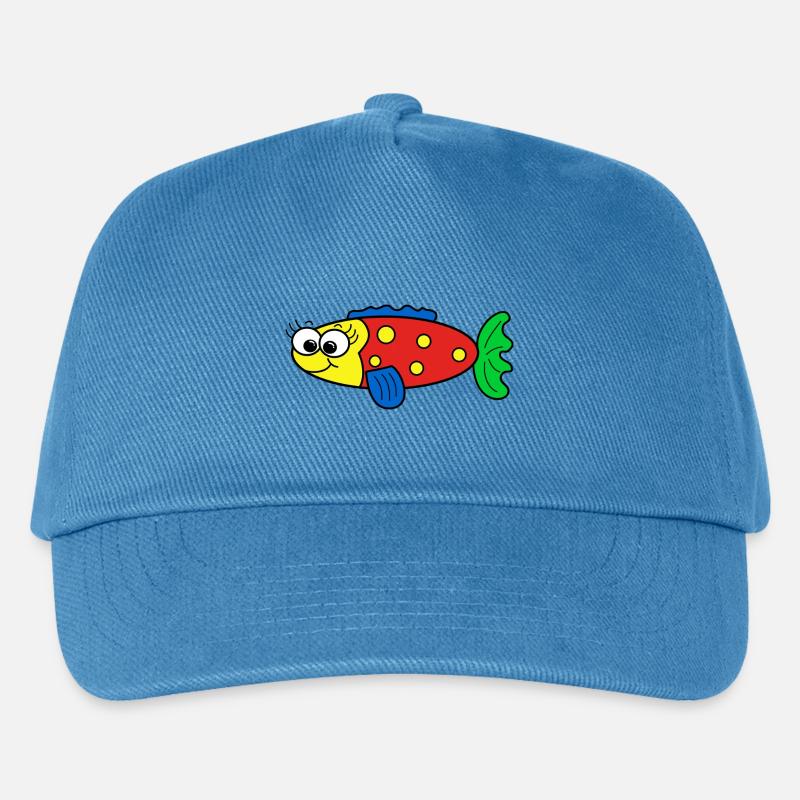 Fisch - Kinder Basecap - Pfauenblau