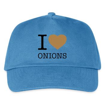 I LOVE ONIONS Zwiebeln - Kinder Basecap - Pfauenblau - Vorne