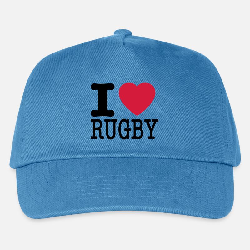 Ich liebe Rugby - Kinder Basecap - Pfauenblau