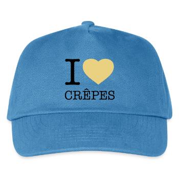 I LOVE CREPES Pfannkuchen - Kinder Basecap - Pfauenblau - Vorne