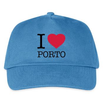 I LOVE PORTO Portugal - Kinder Basecap - Pfauenblau - Vorne