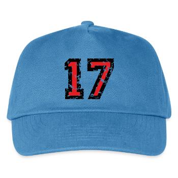 The Number Seventeen - No. 17 (two-color) red - Kids’ Baseball Cap - peacock-blue - Front