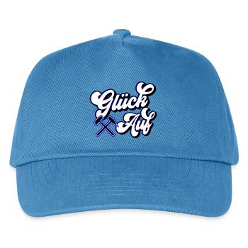 Glück auf Hammer und Schägel | Farben änderbar - Kinder Basecap - Pfauenblau - Vorne