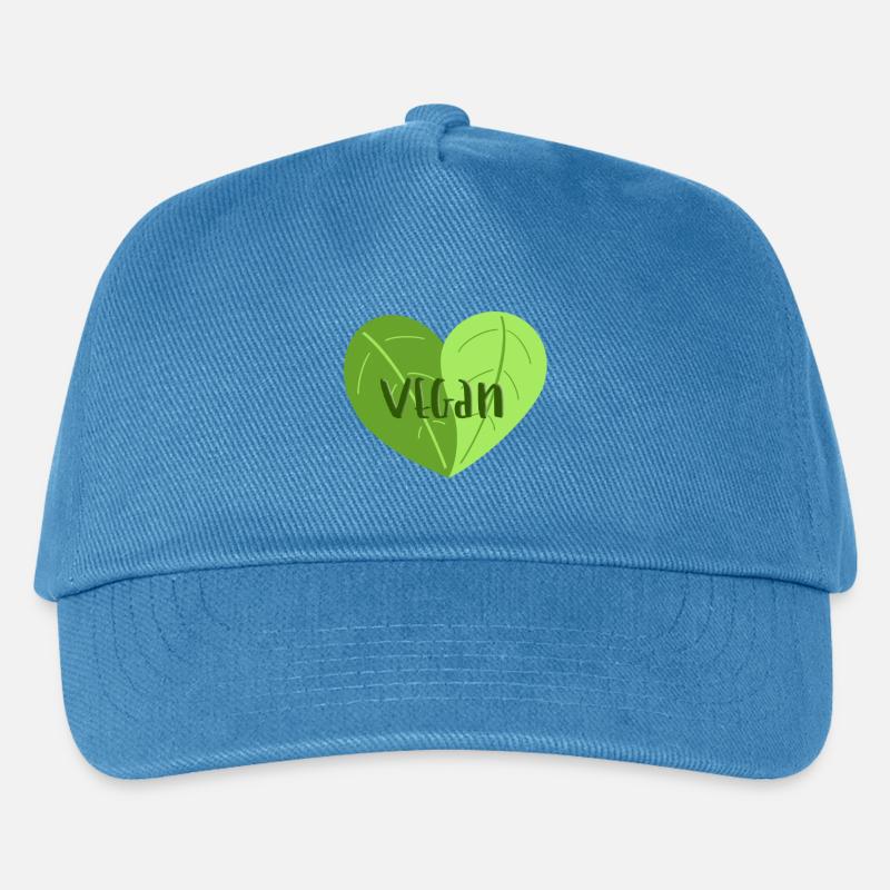 Veganherz - Kinder Basecap - Pfauenblau