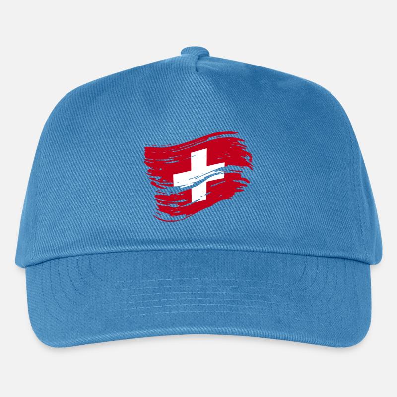Schweiz Fahne - Schweizer Flagge - Kinder Basecap - Pfauenblau