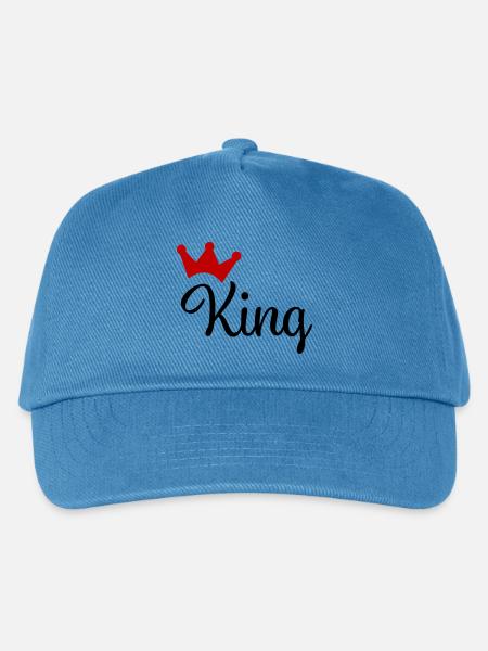 King mit Krone - Kinder Basecap - Pfauenblau