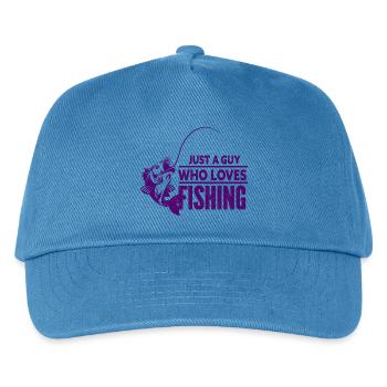 Angler Angelhaken Angelrute Sportfischer - Kinder Basecap - Pfauenblau - Vorne