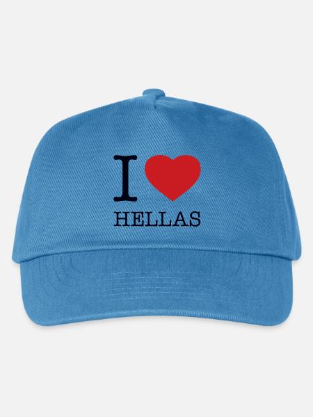 I LOVE HELLAS - Kinder Basecap - Pfauenblau