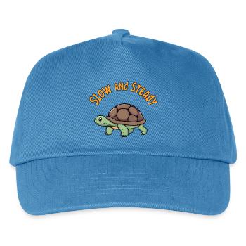 Serene Green Sea Turtle on Sandy Shores - Kids’ Baseball Cap - peacock-blue - Front