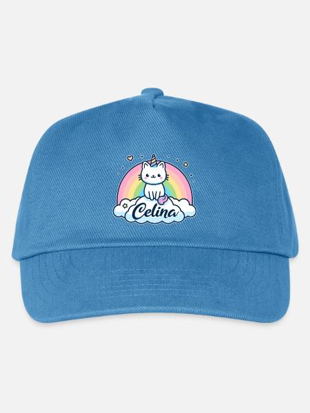 Celina Name Vorname Einhornkatze - Kinder Basecap - Pfauenblau