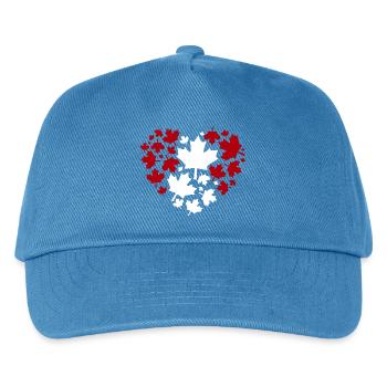 Ahornblatt Herzmuster - Kinder Basecap - Pfauenblau - Vorne