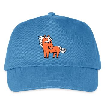 Pferd Süß Pony Fohlen Pferdemädchen Niedlich Comic - Kinder Basecap - Pfauenblau - Vorne