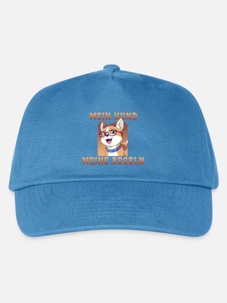 Hunde mit Brille und Spruch-mein Hund meine Regeln - Kinder Basecap - Pfauenblau