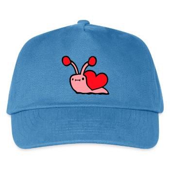 Schnecke Herz Schneckenhaus süß Liebe romantisch - Kinder Basecap - Pfauenblau - Vorne