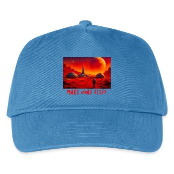 Mars Story: Red World Exploration - Kids’ Baseball Cap - peacock-blue - Front