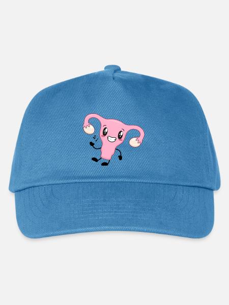Rosa Uterus Cartoon - Kinder Basecap - Pfauenblau