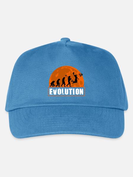 Basketball Evolution Spieler dunkt Silhouette - Kinder Basecap - Pfauenblau