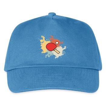 Tischtennis Retro Tischtennisschläger - Kinder Basecap - Pfauenblau - Vorne