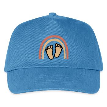 Baby Füße Regenbogen Boho - Kinder Basecap - Pfauenblau - Vorne