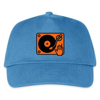 DJ Turntable grattant à la main - Casquette de baseball Enfant - bleu paon - Devant