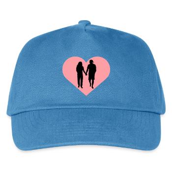 Couple Silhouette Love Romance Valentine's Day Boyfriend - Kids’ Baseball Cap - peacock-blue - Front