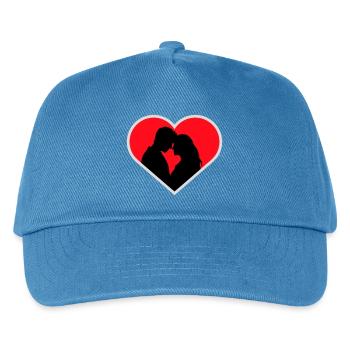 Couple Silhouette Love Romance Valentine's Day Boyfriend - Kids’ Baseball Cap - peacock-blue - Front