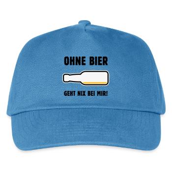 Ohne Bier Geht Nix Bei Mir! (Bierchen / POS 3C) - Kinder Basecap - Pfauenblau - Vorne