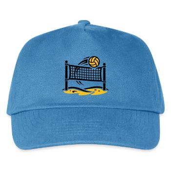 Beachvolleyball Netz Strand Sportverein Turnier - Kinder Basecap - Pfauenblau - Vorne