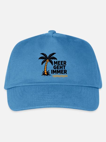 Orangen Palme am Meer - Kinder Basecap - Pfauenblau