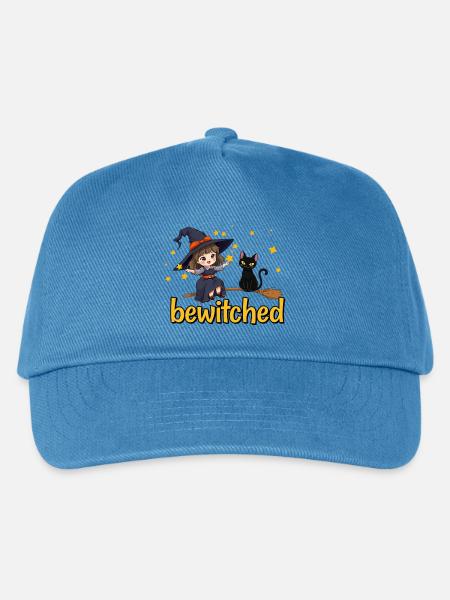 Hexe und Katze im Sternenzauber - Kinder Basecap - Pfauenblau