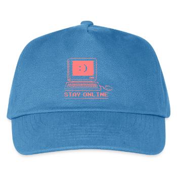 Stay Online Retro Computer - Kids’ Baseball Cap - peacock-blue - Front