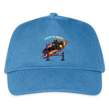 Jump in Neon – Equestrian Sports & Show Jumping - Kids’ Baseball Cap - peacock-blue - Front