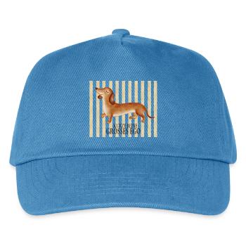 Kurze Beine, großes Ego – Lustiger Dackel - Kinder Basecap - Pfauenblau - Vorne