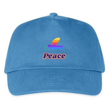 Friedenstaube Retro – Peace Taube 70er - Kinder Basecap - Pfauenblau - Vorne