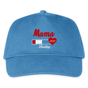 Mama Loading 2027 Herz - Kinder Basecap - Pfauenblau - Vorne