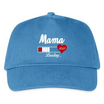 Mama Loading 2027 Herz - Kinder Basecap - Pfauenblau - Vorne