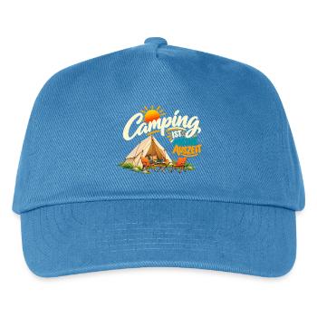 Camping ist meine Auszeit - Kinder Basecap - Pfauenblau - Vorne