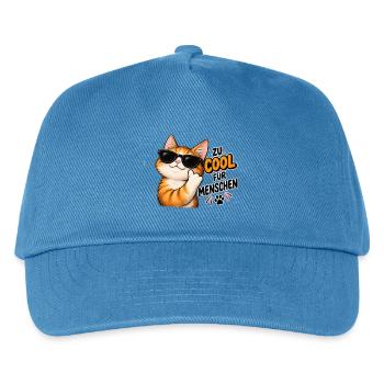 Zu cool für Menschen – Lustige Katze - Kinder Basecap - Pfauenblau - Vorne