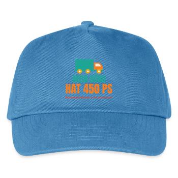 Mein Büro hat 450 PS – LKW-Fahrer Spruch - Kinder Basecap - Pfauenblau - Vorne
