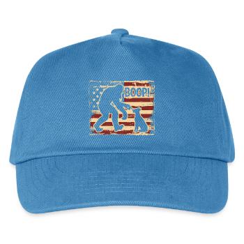American Flag Bigfoot Yeti Boop The Snoot Dog Humo - Kinder Basecap - Pfauenblau - Vorne