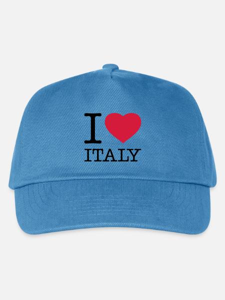 I LOVE ITALY Italien - Kinder Basecap - Pfauenblau
