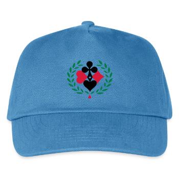 Poker Spiel Glücksbringer - Kinder Basecap - Pfauenblau - Vorne