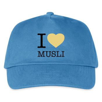 I LOVE MUSLI Müsli - Kinder Basecap - Pfauenblau - Vorne